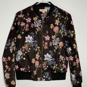 Vintage 90's Hippie Rose Dark Brown & Floral Jacket | Small